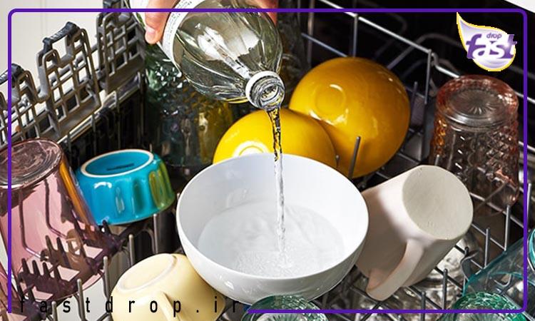 تاثیر سرکه و جوش شیرین به عنوان شوینده ماشین ظرفشویی